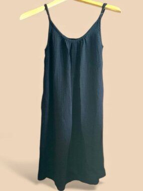 SHEIN Women’s Small Black Loose Fit Textured Sleeveless Midi Dress or Cover Up